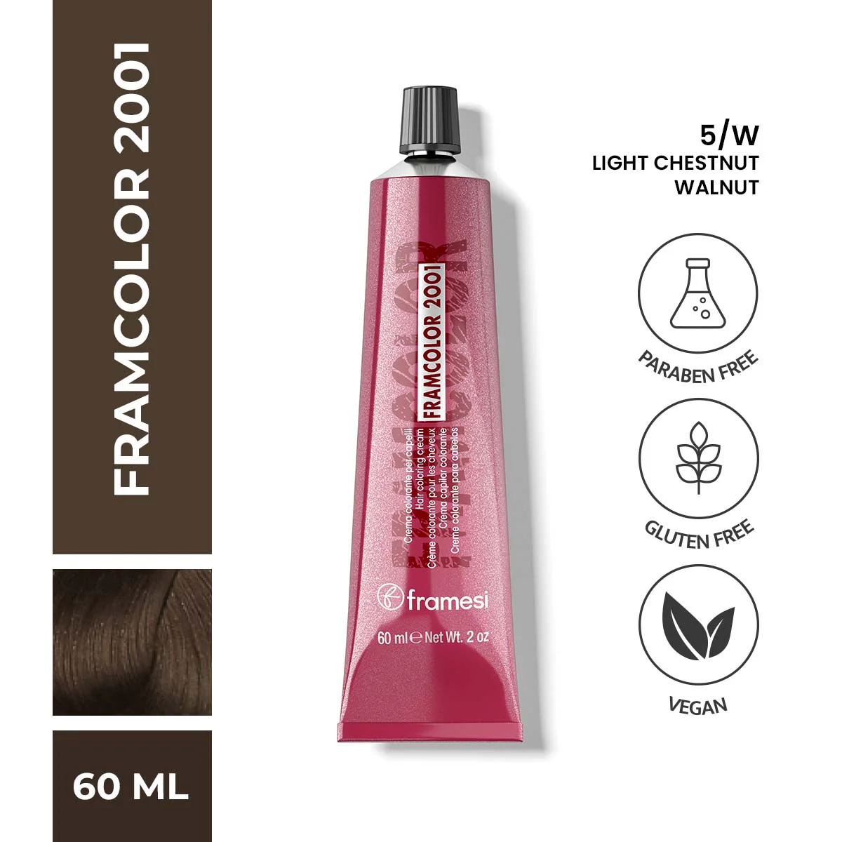 Framesi - FramColor 2001 - 5W Light Chestnut - Walnut