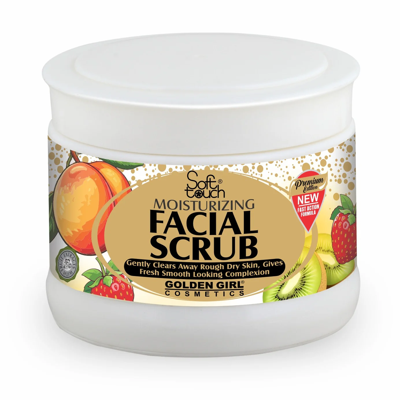 Soft Touch Facial Scrub with Peach, Strawberry, and Kiwi 500gm