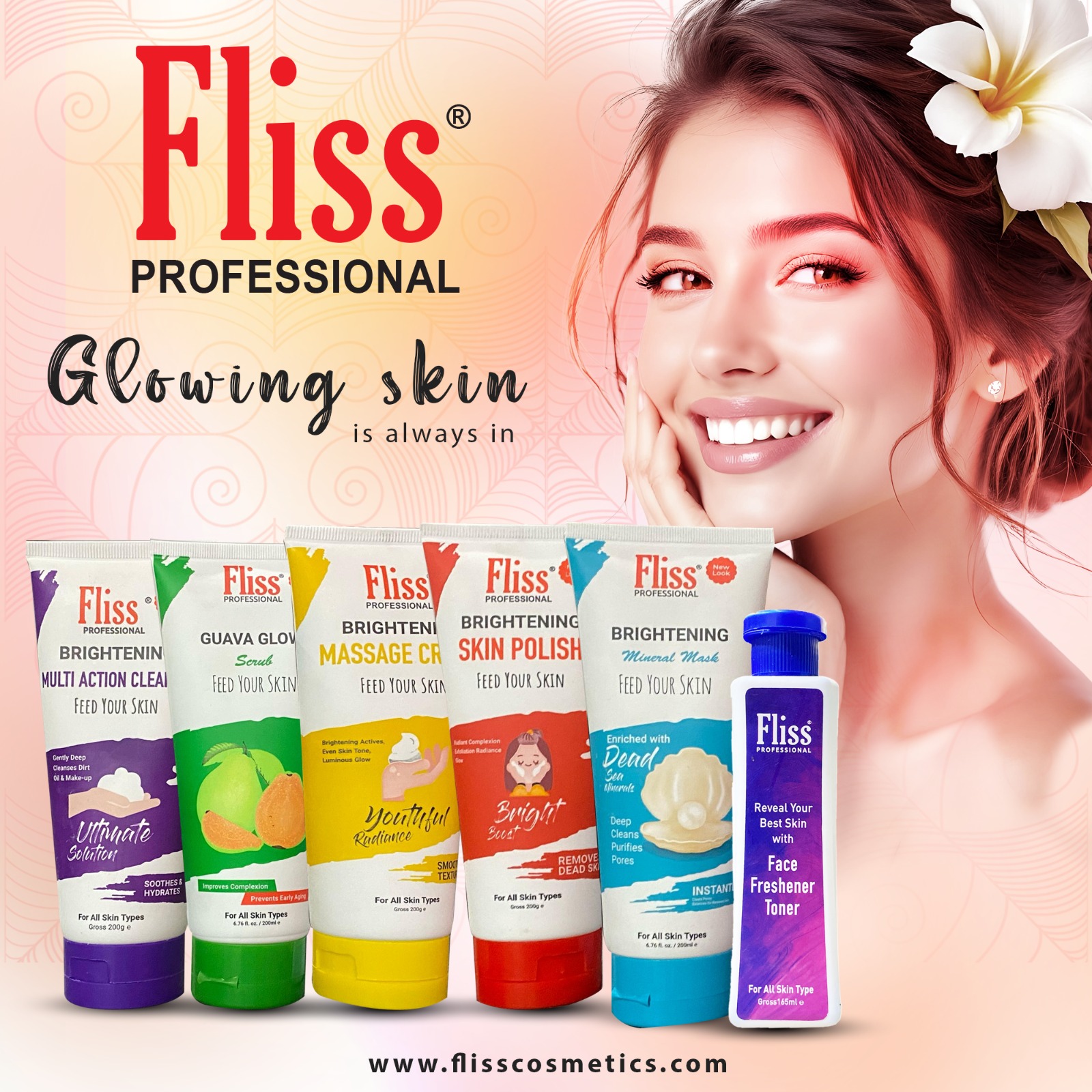 FLISS WHITENING BRIGHTENING FACIAL SET 200GMS x 6PCS